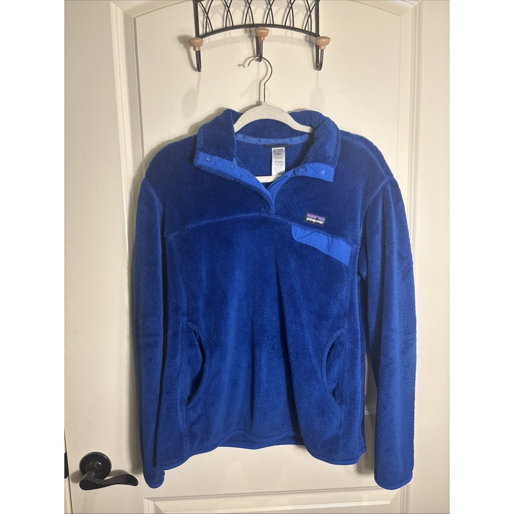 Patagonia Re-Tool Snap T Pullover Fleece Sweater Womens Large Andes Cobalt Blue